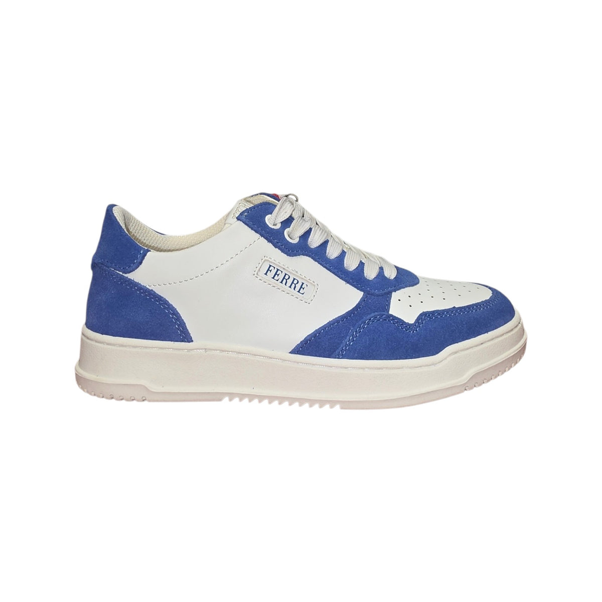Ferrè sneaker bianca e blu con inserti a contrasto