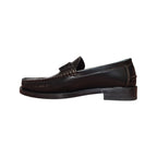 Gianmarco Venturi mocassino marrone scuro con cuciture decorative
