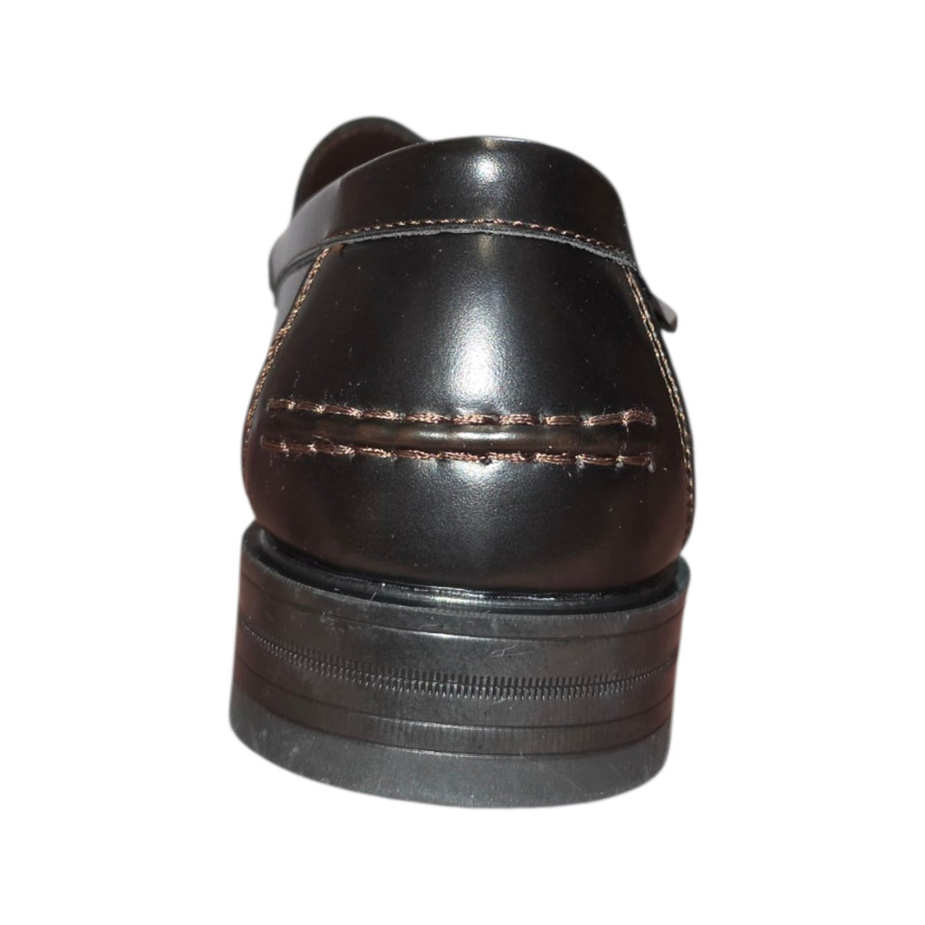 Gianmarco Venturi mocassino marrone scuro con cuciture decorative
