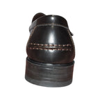 Gianmarco Venturi mocassino marrone scuro con cuciture decorative