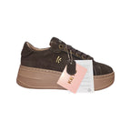 Keys sneaker platform marrone con dettagli oro