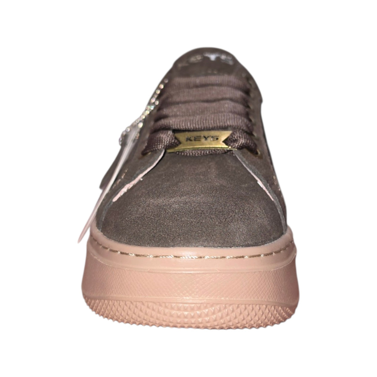 Keys sneaker platform marrone con dettagli oro