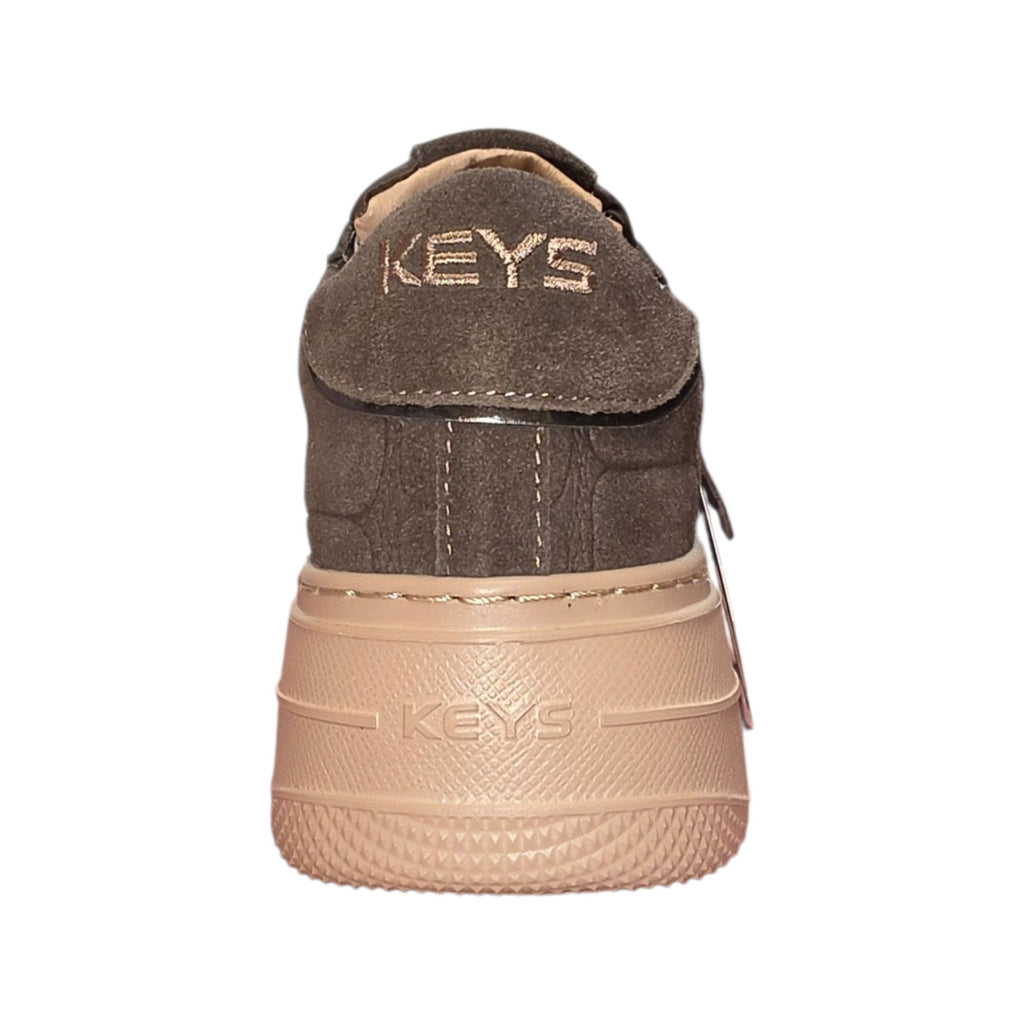 Keys sneaker platform marrone con dettagli oro