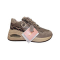 Keys sneaker taupe con dettagli animalier e zip