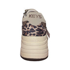 Keys sneaker taupe con dettagli animalier e zip