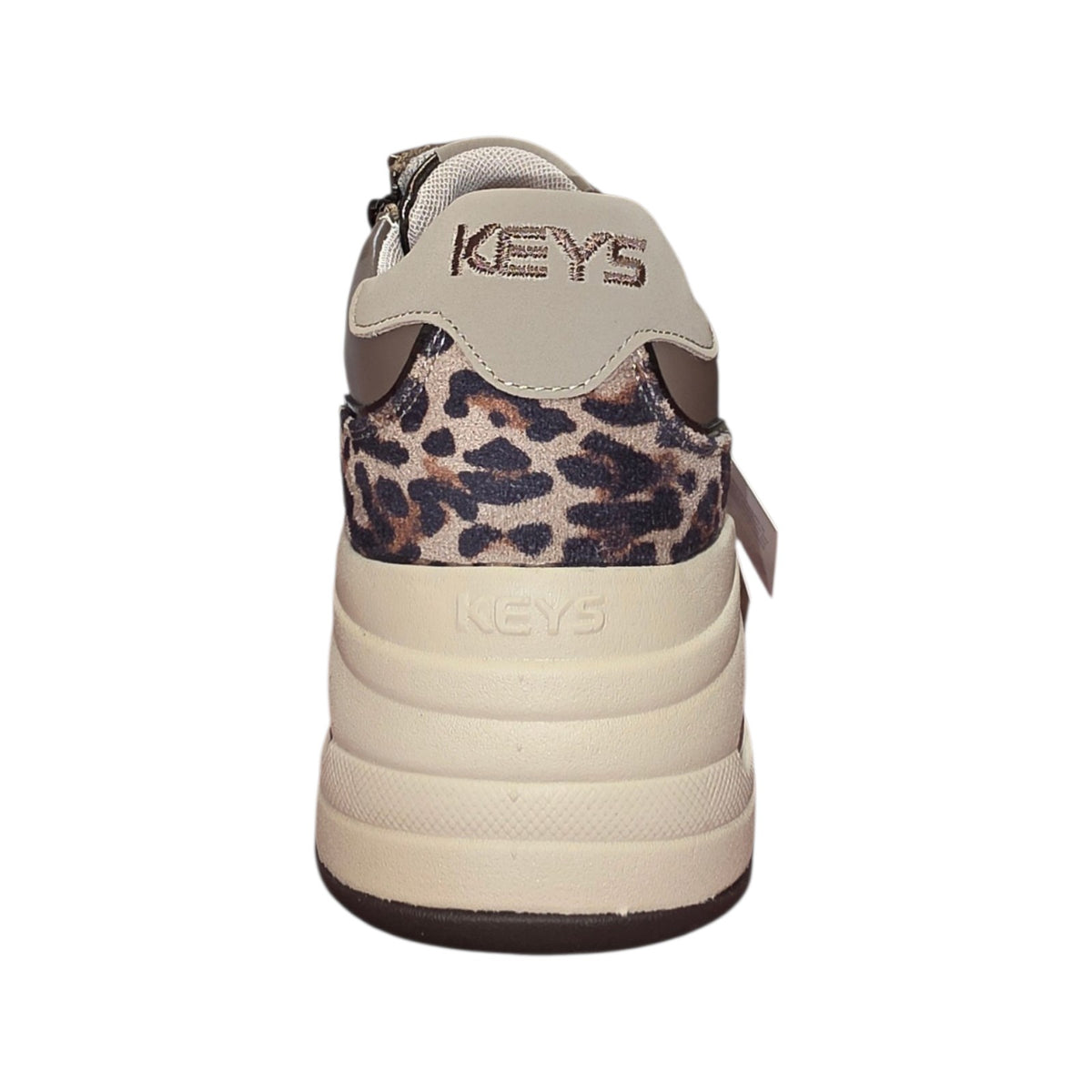 Keys sneaker taupe con dettagli animalier e zip