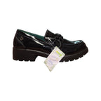 Eco Bio | Mocassino donna nero lucido con catena e suola carrarmato