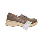 Eco Bio | Mocassino donna taupe con catena e suola chiara