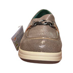 Eco Bio | Mocassino donna taupe con catena e suola chiara