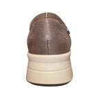 Eco Bio | Mocassino donna taupe con catena e suola chiara