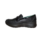 Eco Bio | Mocassino donna nero microtexture con catena