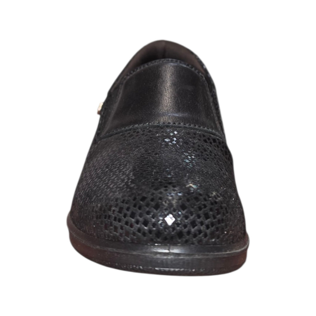 Laura Azzana | Slip-on donna nera traforata con zeppa