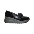 Imac | Mocassino donna nero lucido con catena e platform