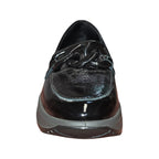 Imac | Mocassino donna nero lucido con catena e platform