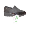 Prodotto Italiano | Slip-on donna nera con elastici e zeppa