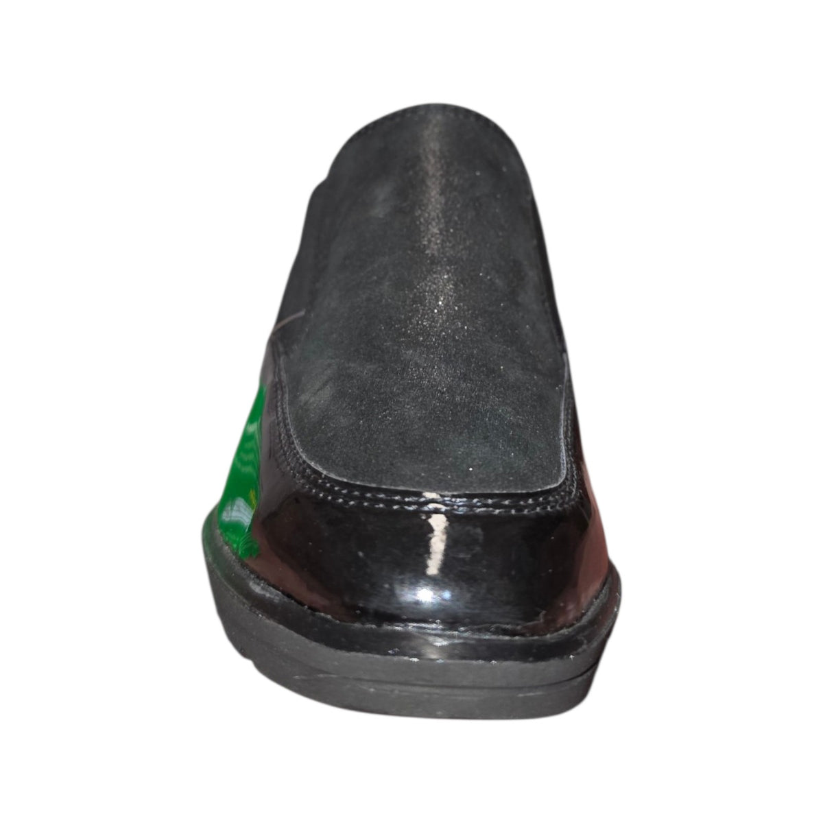 Prodotto Italiano | Slip-on donna nera con elastici e zeppa