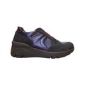 Laura Azzana | Sneaker donna blu metallizzato con dettagli bordeaux