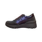 Laura Azzana | Sneaker donna blu metallizzato con dettagli bordeaux