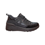 Laura Azzana | Sneaker donna nera con dettagli lucidi e zeppa