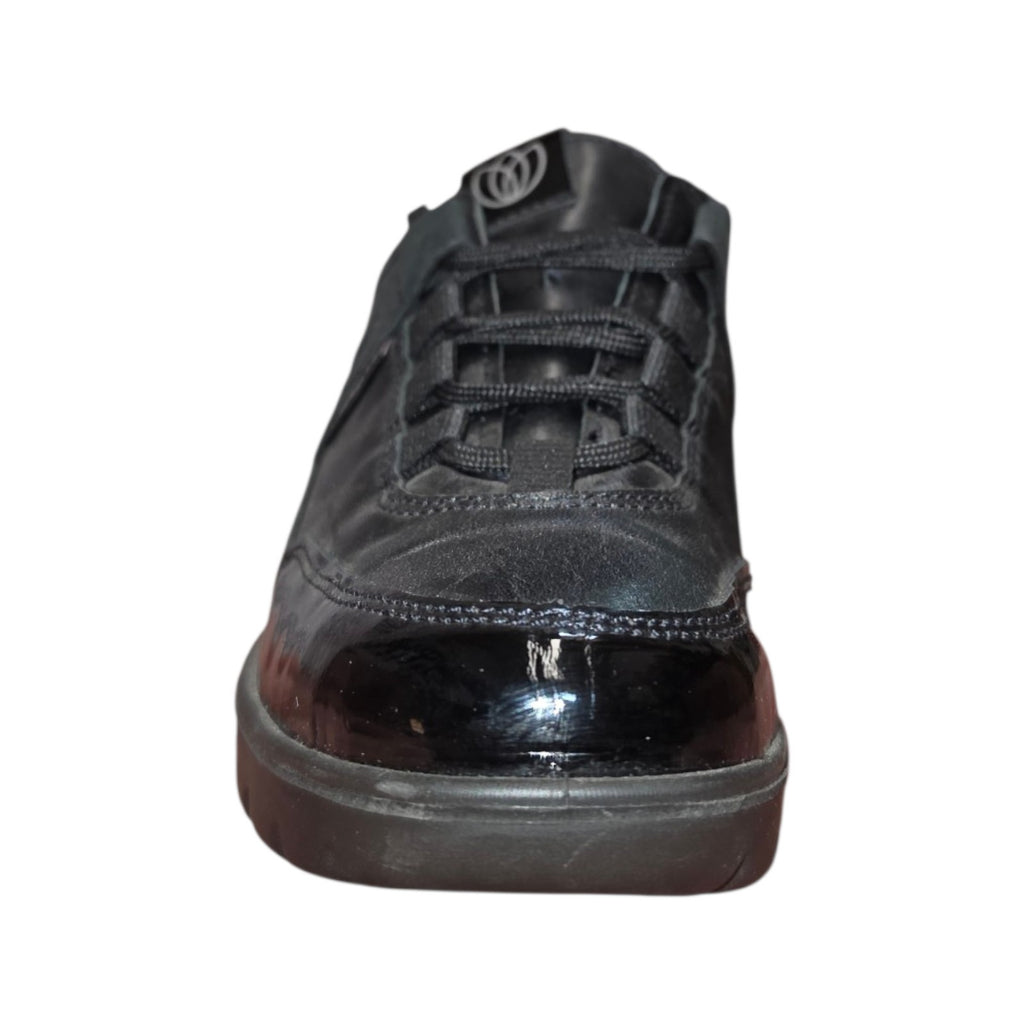 Laura Azzana | Sneaker donna nera con dettagli lucidi e zeppa