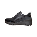 Laura Azzana | Sneaker donna nera con dettagli lucidi e zeppa
