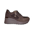 Queen Helena | Sneaker donna marrone con zip e platform