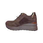 Queen Helena | Sneaker donna marrone con zip e platform