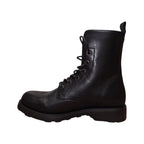 Stivaletto Cult Combat Nero in Pelle con Lacci