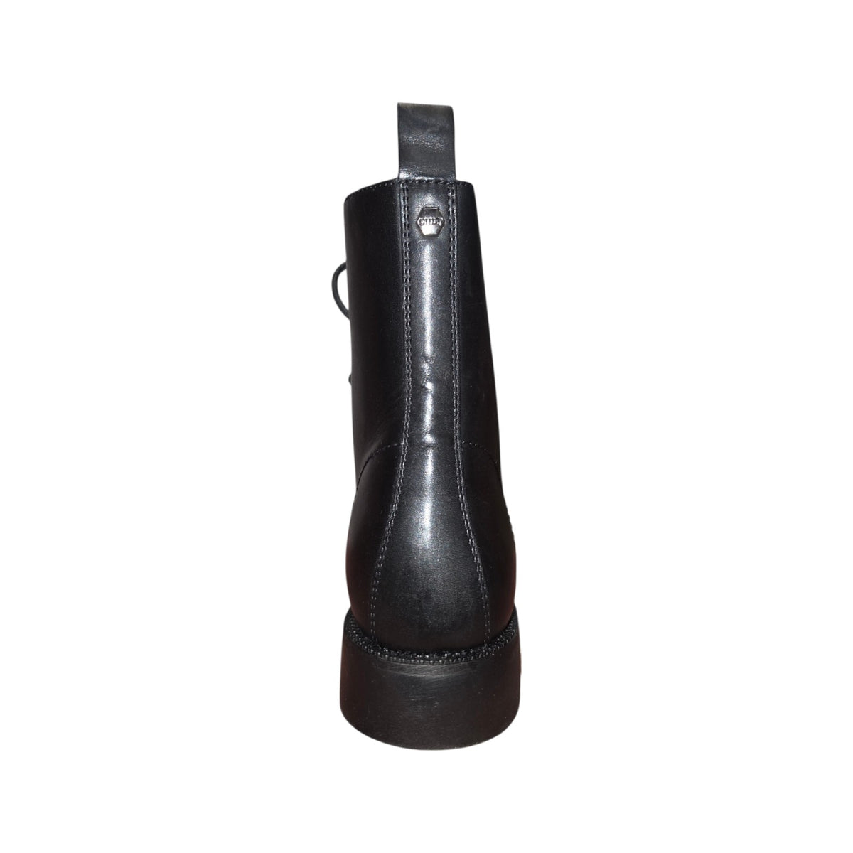 Stivaletto Cult Combat Nero in Pelle con Lacci