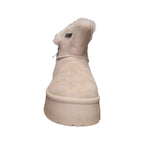 Stivaletto Donna Original Marines Beige con Pelliccia e Zip