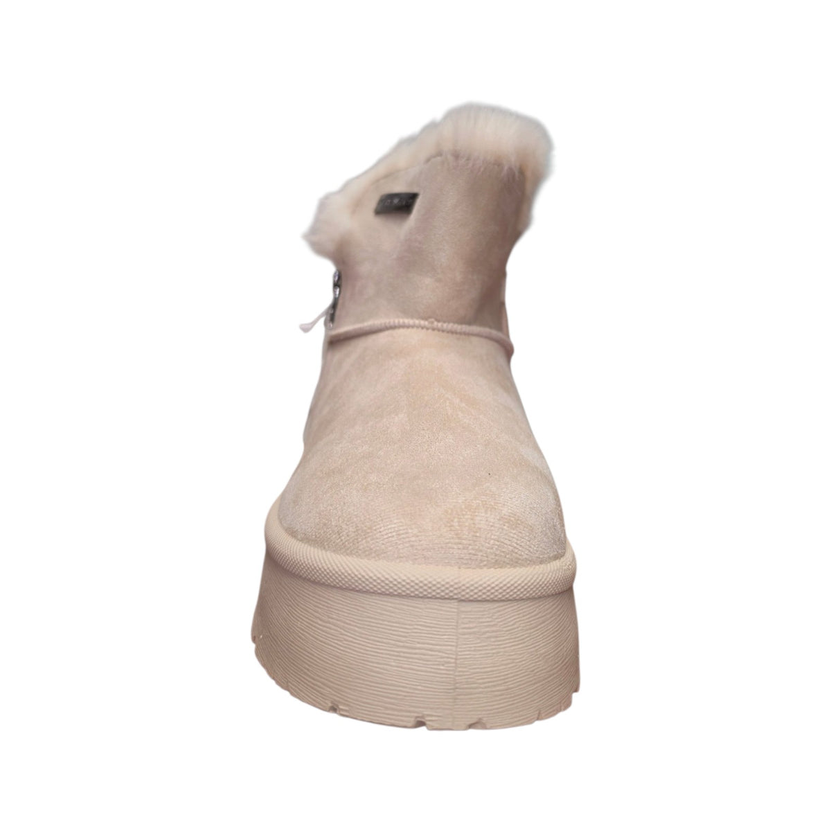 Stivaletto Donna Original Marines Beige con Pelliccia e Zip