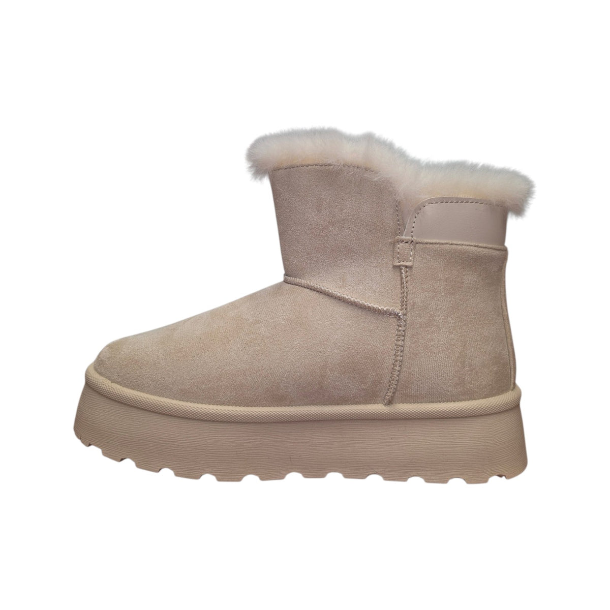 Stivaletto Donna Original Marines Beige con Pelliccia e Zip