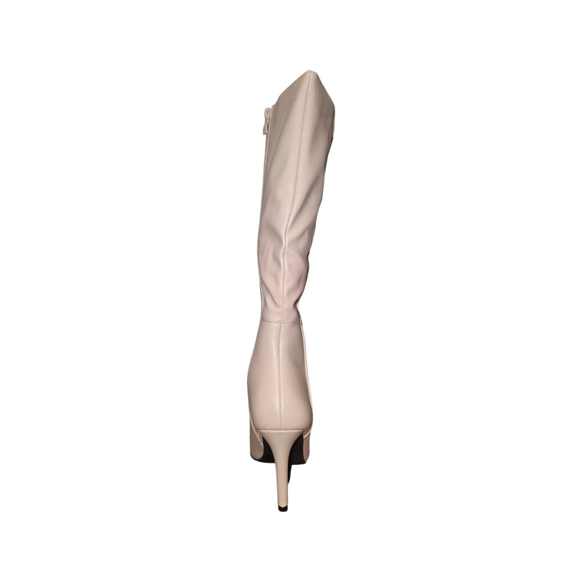 Stivale Donna Alto Beige con Tacco a Spillo e Punta