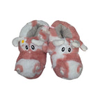 Morbide Pantofole Peluche Maculate Rosa e Bianche