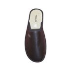 Pantofole Uomo Tiglio in Pelle Marrone Scuro Comfort