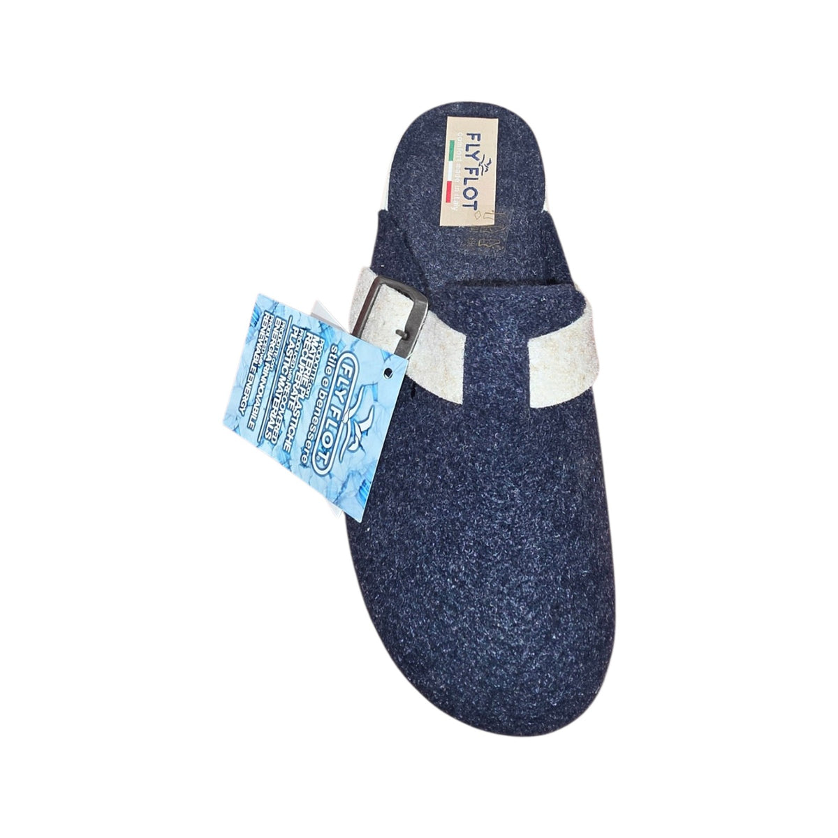 Fly Flot Zoccolo Comfort Donna Blu con Fibbia