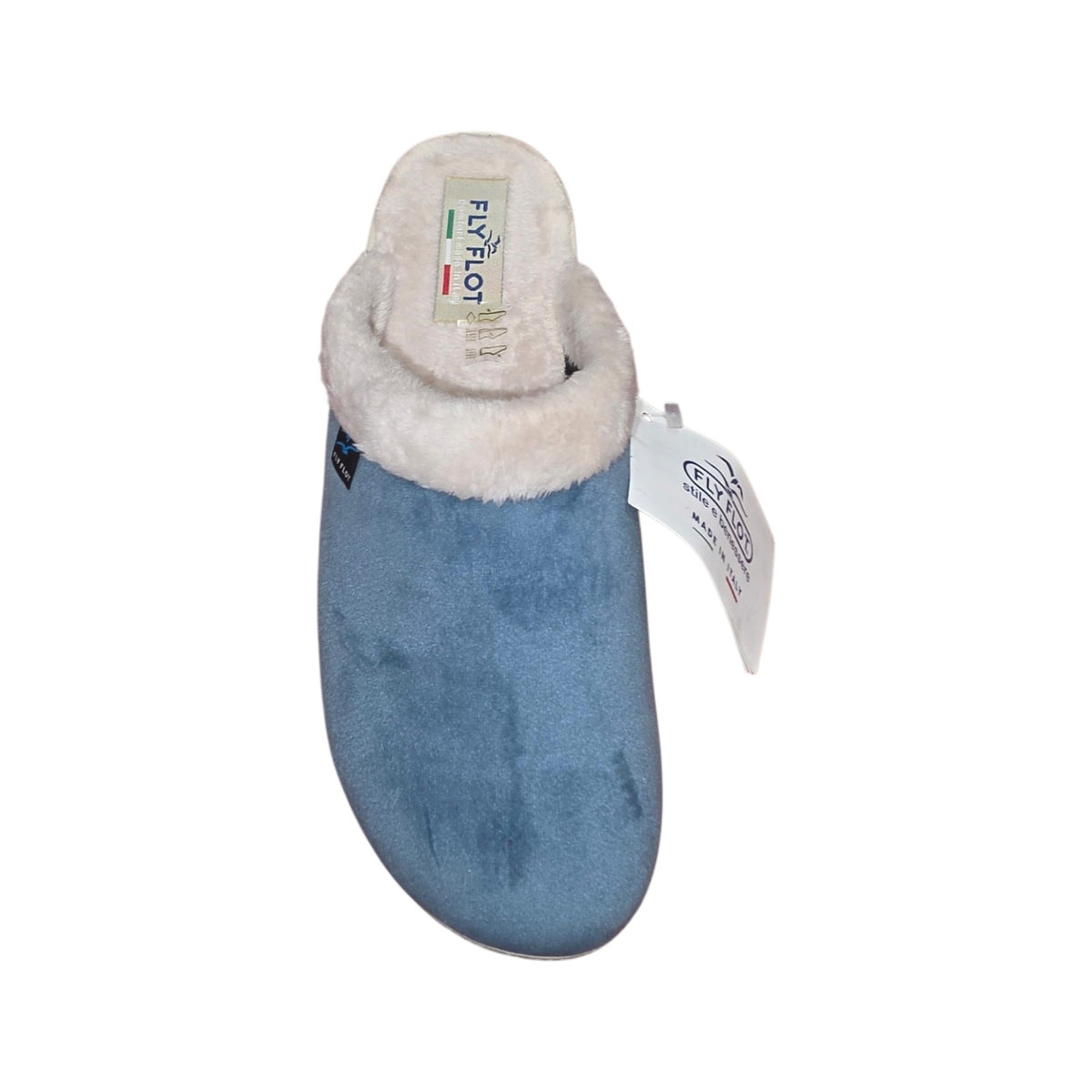 Pantofole Donna FLY FLOT Blu con Pelliccia Sintetica