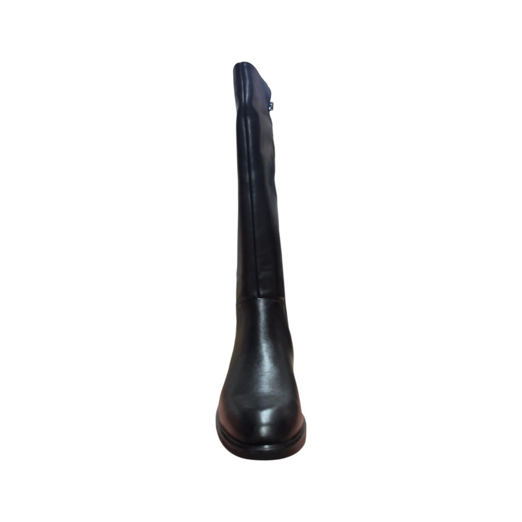 Stivale Alto Donna Keys Nero Elegante con Tacco Basso e Gambale Liscio
