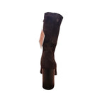 Stivaletto Donna Keys Marrone Scamosciato con Tacco Alto Largo e Punta Affusolata