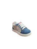 Sneaker Bambino Blu Grigio con Lacci Bianchi