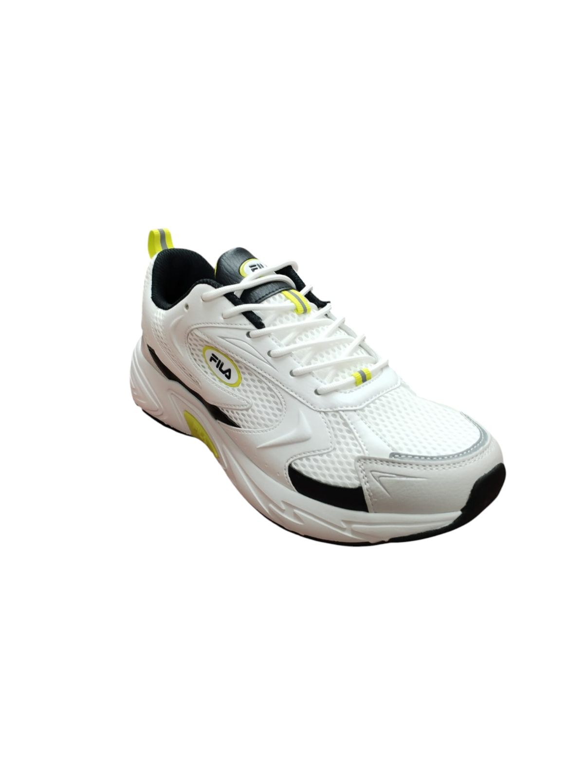 Fila Sneakers Bianche Uomo/Donna con Dettagli Neon Gialli