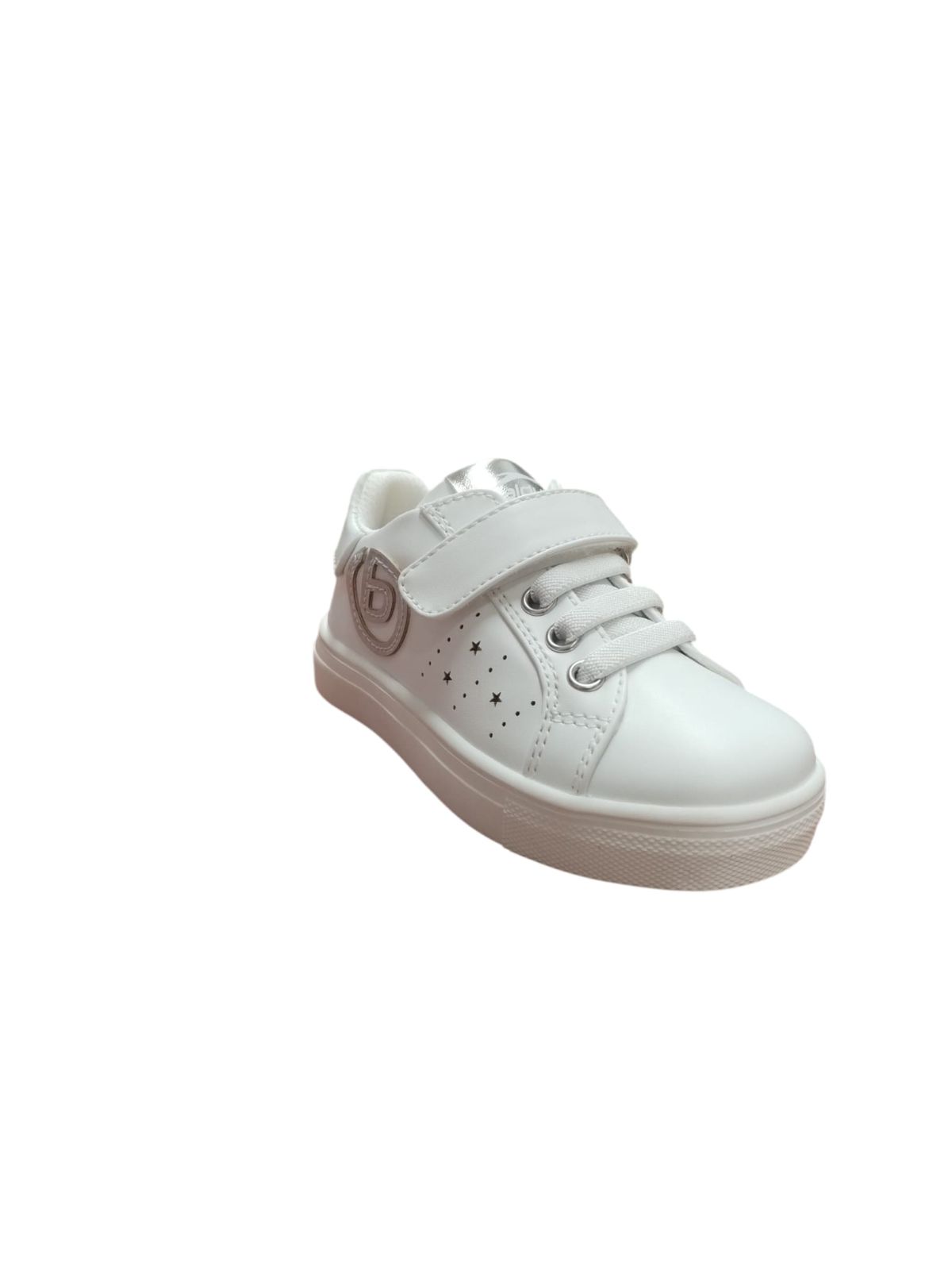 Sneakers Bambina Bianche Balducci con Stelle e Strappo Velcro