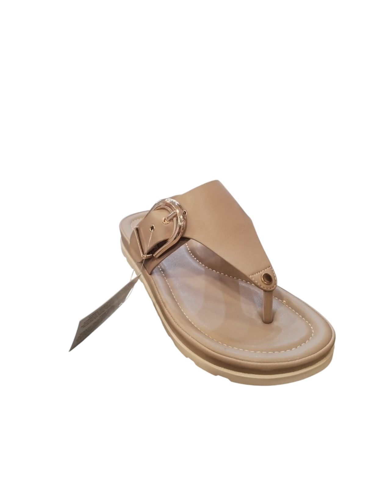 Sandalo Infradito KEYS Donna Beige con Fibbia Decorativa