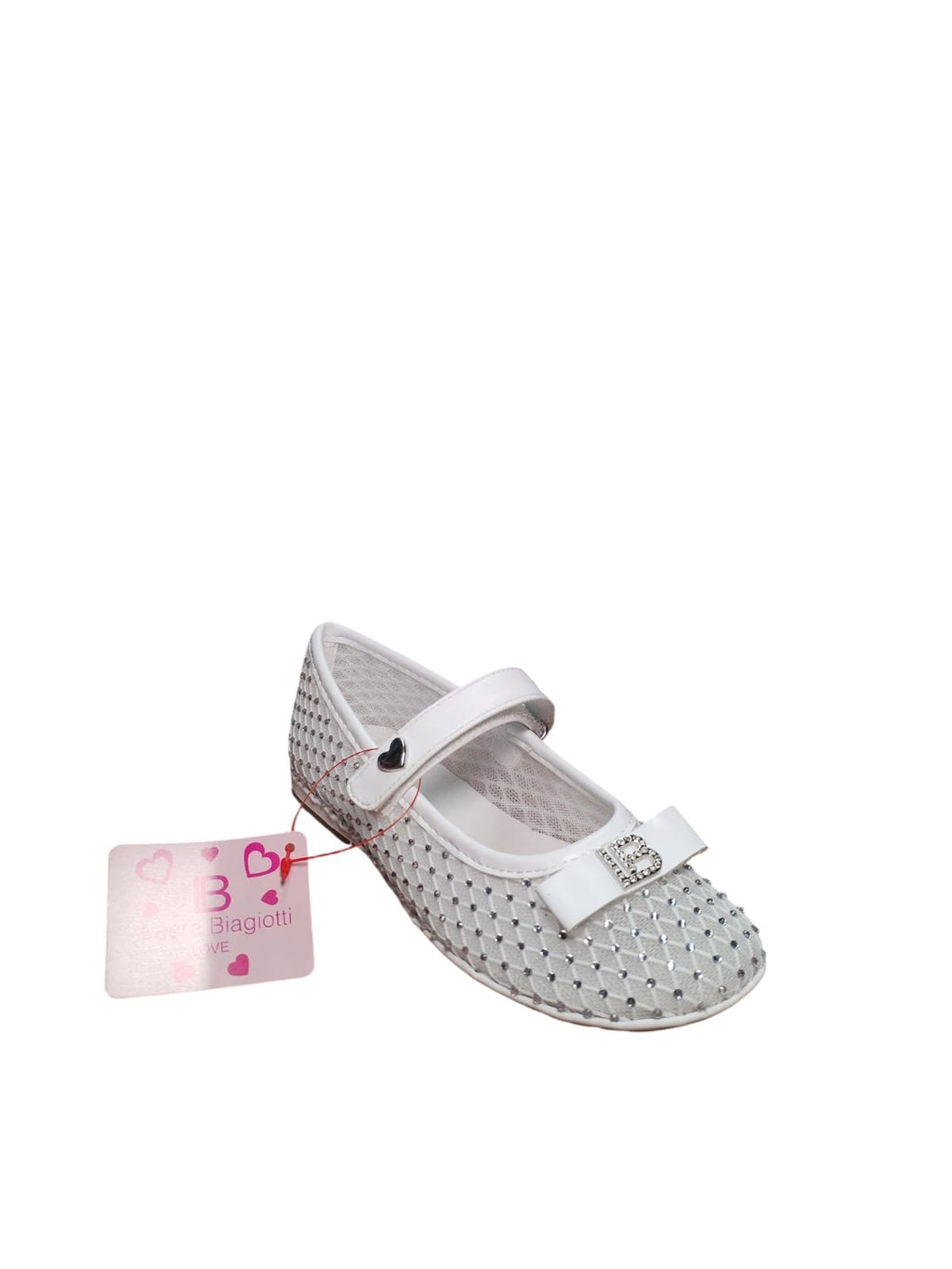 Scarpe Bambina Biagiotti Mary Jane Bianche con Strass