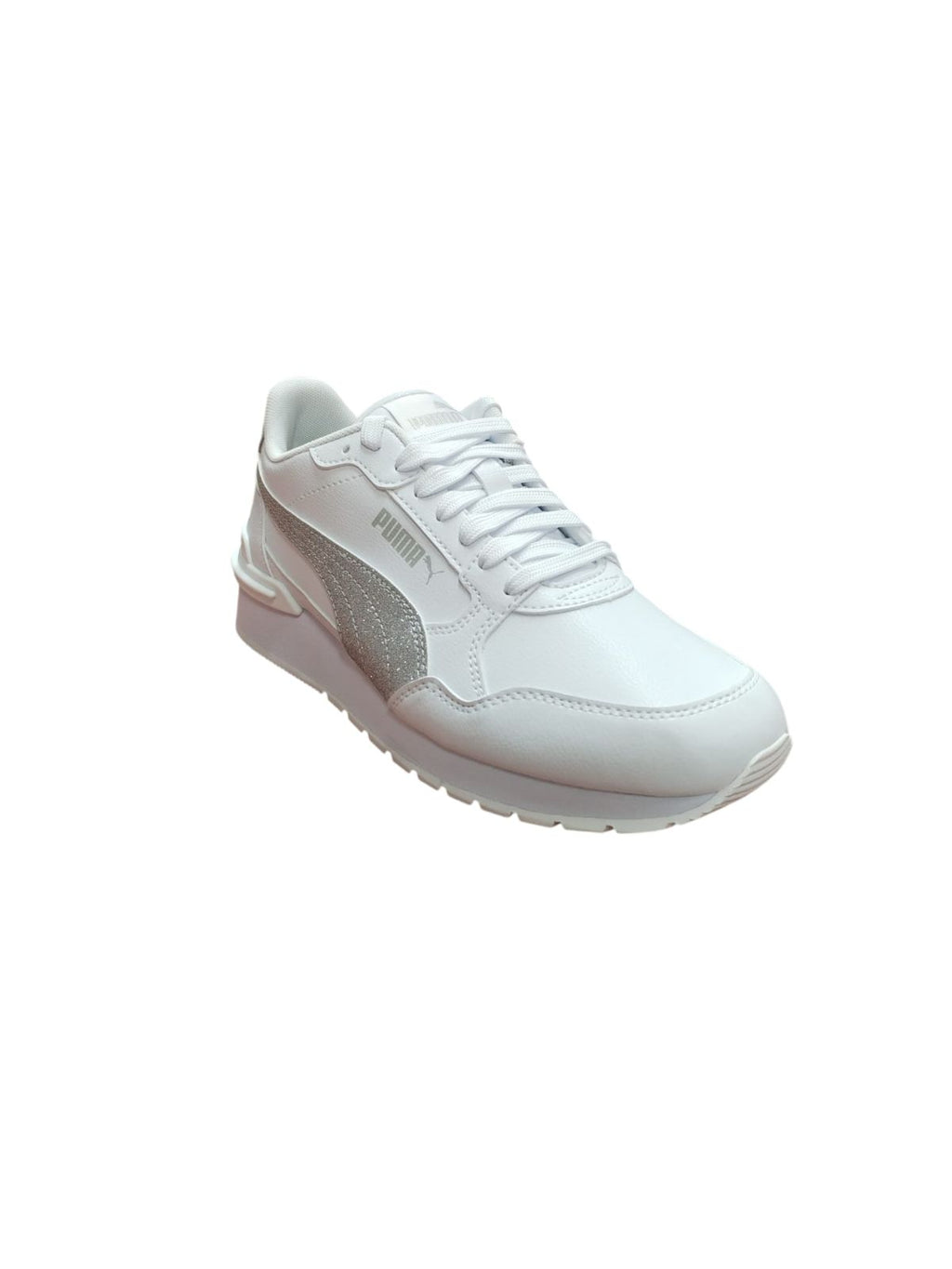 Scarpe Puma Donna Bianche con Banda Glitter Argento