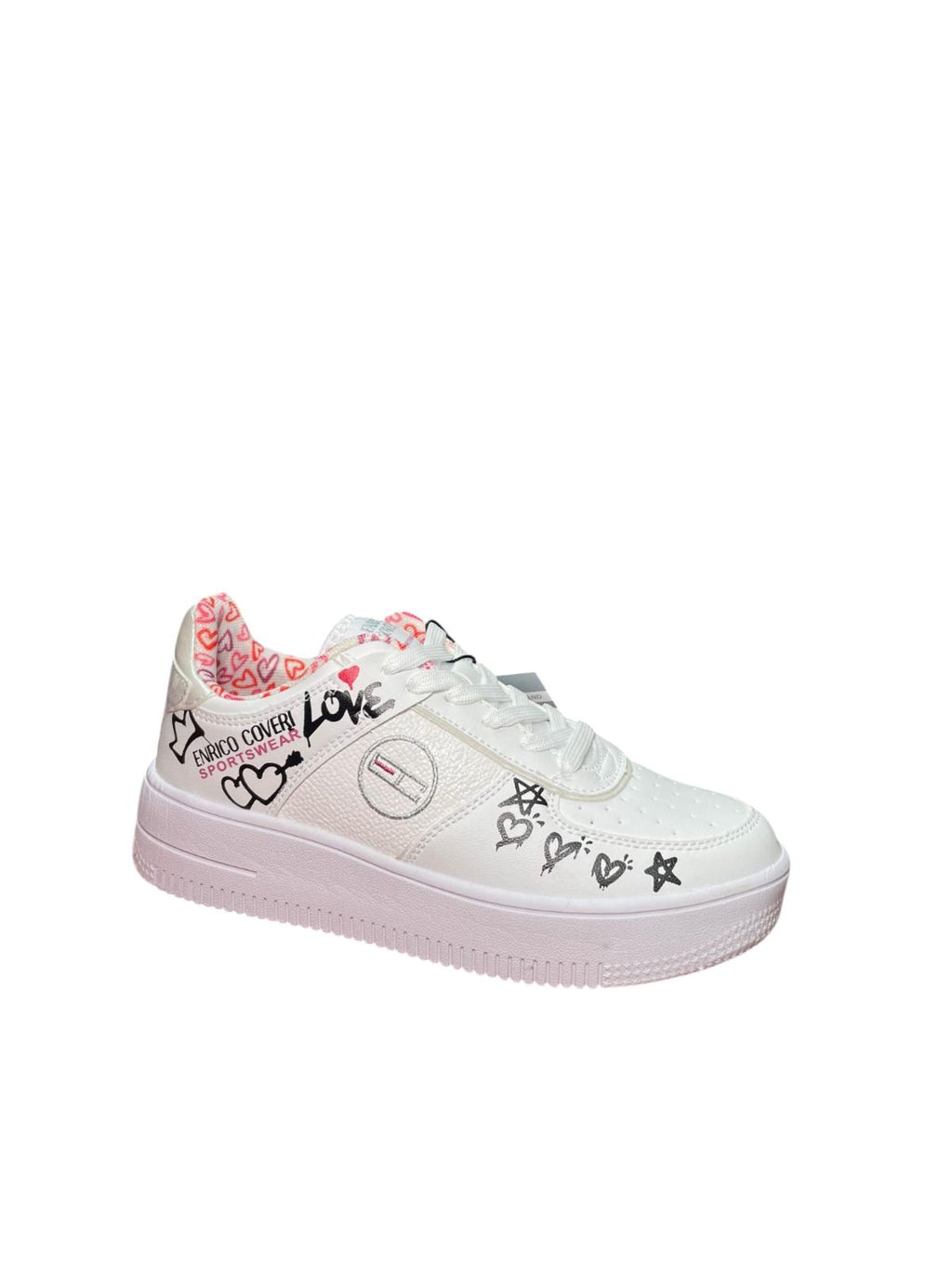 Sneakers Donna Enrico Coveri Sportswear Bianche Love Cuori