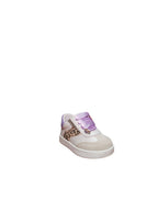Sneaker Balducci Bambina Bianca Leopardata con Lacci Raso Viola
