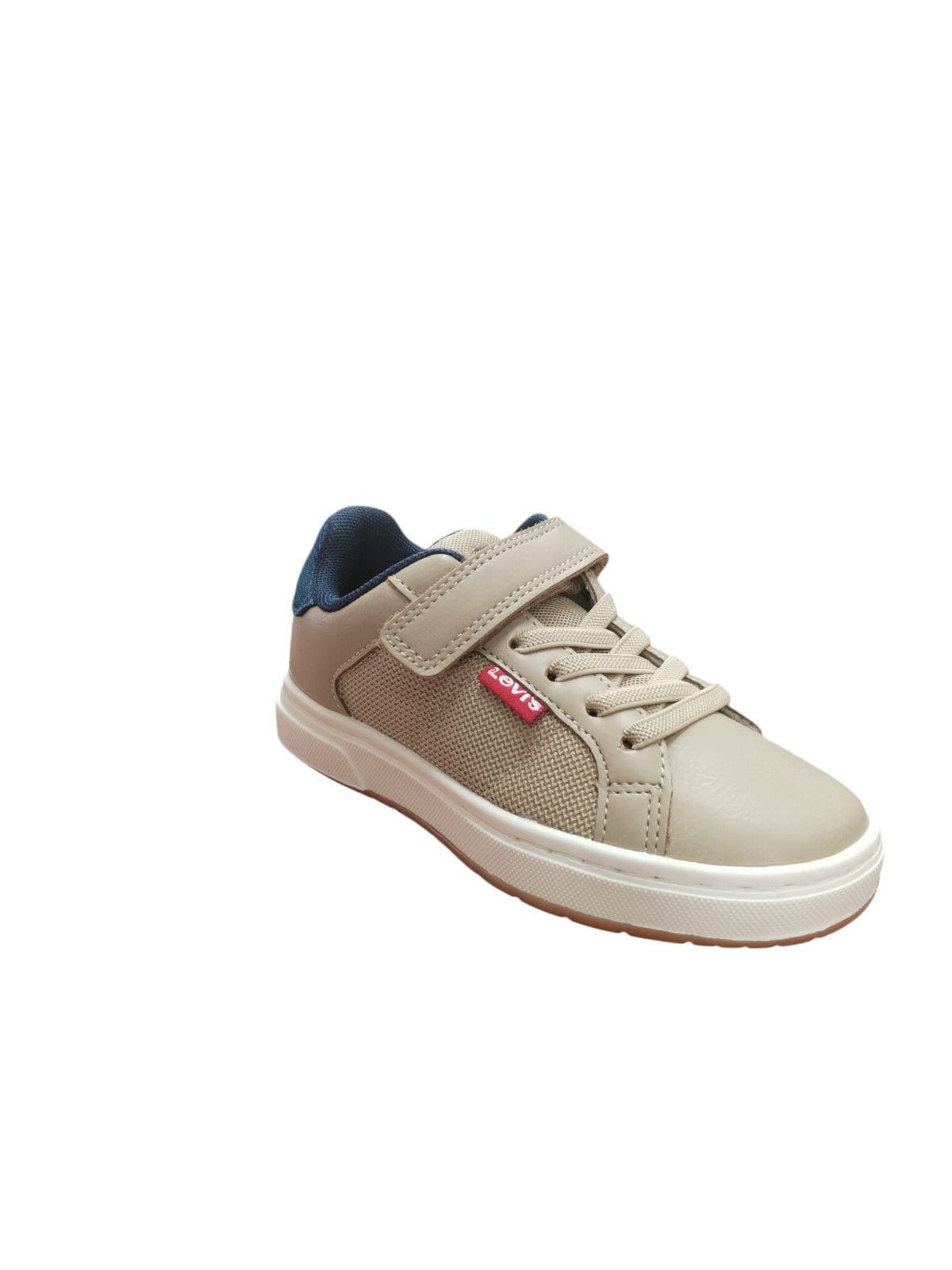 Sneakers Levi's Bambino Beige con Strappo e Lacci