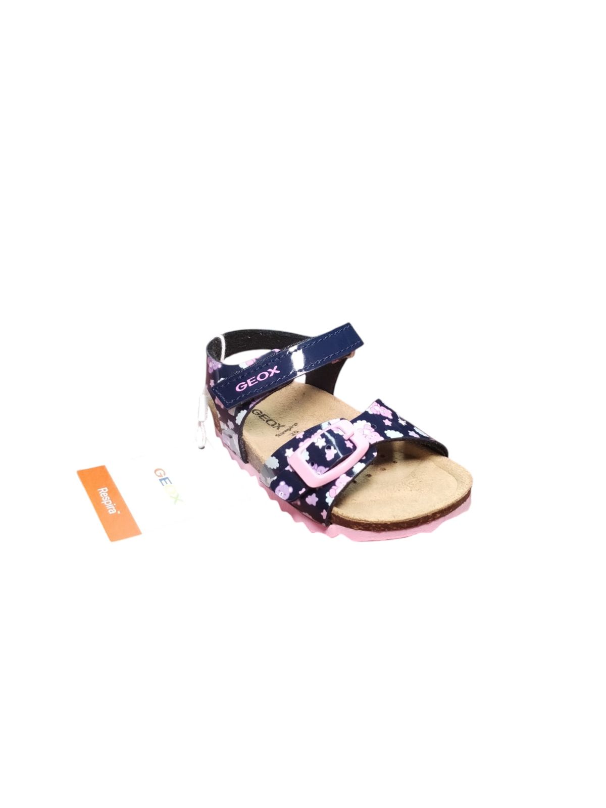 Geox Sandali Bambina Floreali Blu Navy con Fibbia
