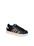 Sneakers Rifle Nere Donna con Dettagli Leopardati